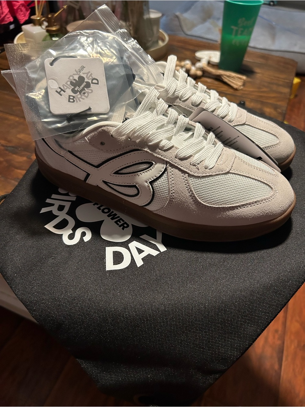 White & Gum Men’s Sneaker with Signature Logo